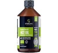 Organic Pure C8 MCT Oil - 500ml | 4X Ketones & Quick Conversion Support Keto Diet & Fasting | 100% Sustainable Coconuts | Safe & Premium Lab Tested | Vegan Friendly & Gluten-Free | STERLING NUTRITION