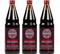 Organic Pure Cranberry Juice (750ml) x 3 Pack Saver Deal