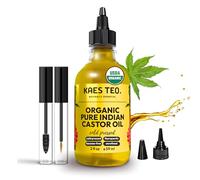 Organic Pure Indian Castor Oil for Hair Growth, Skin Care, Nail Care, Scalp Oil, Thicker Eyebrows & Eyelashes, Castor Oil Packs, Cold Pressed, USDA Certified (59 ml, Original)