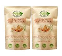 Organic Red Bush Rooibos Tea Bags - Naturally Caffeine-Free Herbal Infusion - Grown in South Africa, Packed in the UK - The Natural Health Market - 100 Biodegradable Bags (2x50 Plastic-Free Packs)