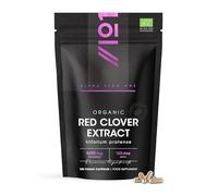 Organic Red Clover Extract 5250mg - for Use During The Menopause - 120 Vegan Capsules - Resealable and Recyclable Pouch by Alpha01