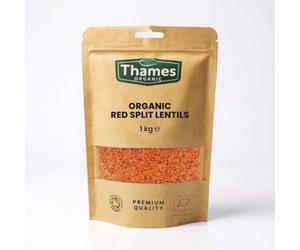 Organic Red Split Lentils - High Fibre, High Protein, No Additives, No Preservatives, Raw, Vegan, GMO-Free, Certified Organic - Perfect for Soups, Curries - Thames Organic 1kg