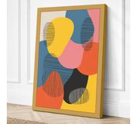 Organic Rhythm Mid-Century Canvas Wall Art Print 36x24 Inch (91 x 61 cm)