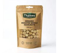 Organic Roasted Hazelnuts 500g - Whole Hazelnuts, No Additives or Preservatives - Vegan, GMO-Free, Certified Organic - Delicious and Nutritious Snack - Thames Organic