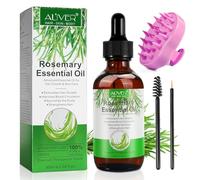 Organic Rosemary Oil for Hair Growth 60ml with Scalp Massager, 100% Pure Rosemary Essential Oil for Eyelashs, Eyebrows, Face, Skin Care, Body Massage, Nourishes The Scalp, Improve Blood Circulation