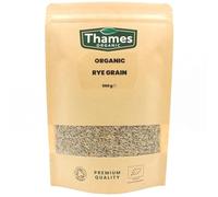 Organic Rye Grain - Whole Grain, No Additives or Preservatives - Vegan, Raw, GMO-Free, Certified Organic - Nutritious and Flavorful - Ideal for Baking, and Cooking - Thames Organic 500g