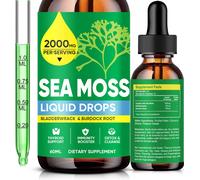Organic Sea Moss Drops 2000MG with Burdock & Bladderwrack - Boost Gut & Immune Health, Improve Digestion
