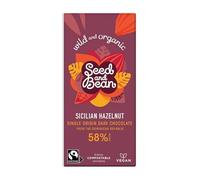 Organic Seed & Bean Company | 58% Dark Choc & Hazelnuts | 2 x 8 x 85g