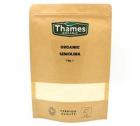 Organic Semolina - No Additives, No Preservatives, Certified Organic, Raw, Vegan, GMO Free - Perfect for Baking and Cooking - High Protein - Thames Organic 1kg