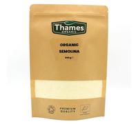 Organic Semolina - No Additives, No Preservatives, Certified Organic, Raw, Vegan, GMO Free - Perfect for Baking and Cooking - High Protein - Thames Organic 500g