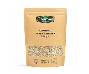 Organic Seven Seed Mix-Certified Organic, Non-GMO, Vegan, No Additives, No Preservatives, Resealable Bag by Thames Organic 500g