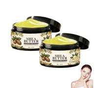 Organic Shea Butter, Raw & Unrefined Shea Butters Moisturiser for Body, Face & Hair, Shea Butter Organic with Vitamins A, E & F, Long Lasting Hydration for Dry Skin, Hair Care, DIY Lip Balm (2PC)