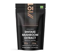 Organic Shiitake Mushroom 7500mg - 50% Polysaccharides Extract Mushroom Supplement - 90 Vegan Capsules (3 Months Supply) - Resealable and Recyclable Pouch - by Alpha01