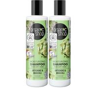 Organic Shop Dry Hair Moisturizing Shampoo Artichoke and Broccoli, 280 ml (Pack of 2)
