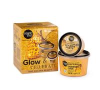 Organic Shop Glow & Celebrate Golden Beauty Set with Golden Shine Body Scrub Strawberry Sparkle & Shimmering Body Cream Strawberry Madness 250ml/100ml