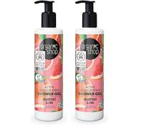Organic Shop Shower Gel Active Invigorating, Grapefruit & Lime, 280 ml (Pack of 2)