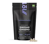 Organic Siberian Ginseng 10,000mg - High Strength Eleutherococcus Senticosus 15:1 Extract - 120 Vegan Capsules - Resealable and Recyclable Pouch by Alpha01