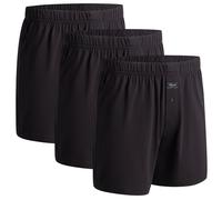 Organic Signatures 100% Cotton Boxers Soft Waistband, Black, L