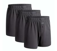 Organic Signatures 100% Cotton Boxers Soft Waistband, Charcoal, M