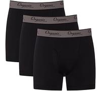 Organic Signatures 3-pack Soft Comfortable Mens 100% Organic Cotton Boxer Briefs, Black, Medium