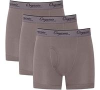 Organic Signatures 3-pack Soft Comfortable Mens 100% Organic Cotton Boxer Briefs, Grey, M