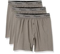 Organic Signatures Men's Boxers 100% Organic Cotton, Soft Boxers for Men, 3-Pack, Grey, M
