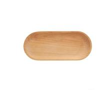 Organic Solid Wood Snack Plate for Dry Food Presentation Round Shape Wooden Dish for Nuts Dried Fruit or Cookies on a Tray (23x10cm)