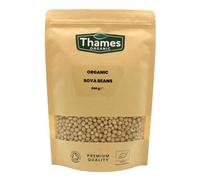 Organic SOYA Beans No Additives, No Preservatives, Raw, High Fibre, High Protein, Vegan, GMO-Free - Perfect for Plant-Based Recipes - Thames Organic 500g