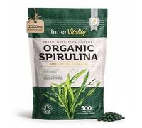 Organic Spirulina 500 Pure Tablets - 2000mg Serving, Cold-Pressed Rich in Vitamins & Minerals for Immunity & Energy by Inner Vitality