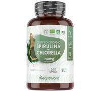 Spirulina Chlorella - 180 organic capsules - Immune & Digestive support - Vegan