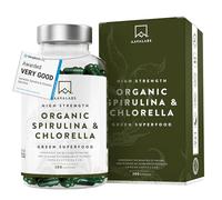 Organic Spirulina and Chlorella Capsules - Spirulina Powder and Chlorella Powder - Broken Cell Wall - 1800mg per Serving - 200 Capsules - Vegan