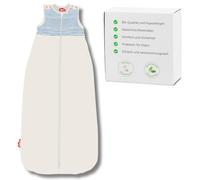 Organic Summer Sleeping Bag 110 cm (24-48 M & 2 Other Sizes) in Classic & Elegant Blue Stripes Design - Choose Our Breathable Summer Sleeping Bag Made of Organic Cotton for a restful Sleep in Summer