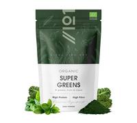 Organic Super Greens Powder 200g - 10 Greens, Fruits & Algae - Wheat Grass, Barley Grass, Chlorella, Matcha, Spirulina, Spinach, Kale, Green Tea, Pineapple & Beetroot by Alpha01