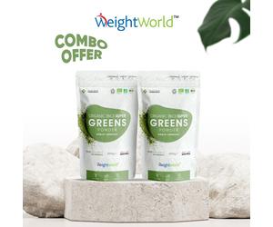 Organic Supergreens Powder - 200gx2 - Moringa, Matcha Powder, Guarana, Maca root