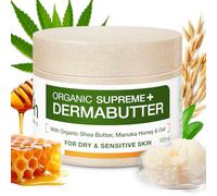 Organic Supreme+ Dermabutter - 100ml Soothing Balm with Calendula, Manuka, Shea & Oat For Dry & Sensitive Skin · Biodegradable & Plastic-Free Packaging · Dermatologist Tested