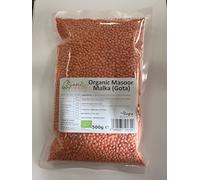 Organic Swaad Masoor Malka Whole Football Lentils, Organic, GMO Free, Pesticides Free, Plant Based, 500g