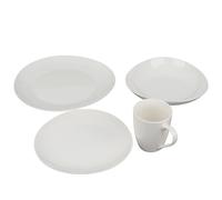 Organic tableware set Elegant White Ceramic Plates and Bowls, Modern Dining Collection for Everyday Use and Special Occasions 4pcs set: 10.5"dinner plate*1pc soup plate*1pc 6"salad bowl*1pc 360ml mug*