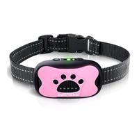 Organic Tails & Co Anti-Bark Collar for Dogs - Humane Beep & Vibration Training, 6 Sensitivity Levels, Smart Bark Detection, Long Battery Life, Adjustable Strap (Pink)