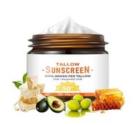 Organic Tallow Sunscreen - SPF 50 Natural Sunscreen - 100% Grass Fed Tallow Mineral Sunscreens - Beef Tallo_w Sunblock Factor 50 for Face & Body - Face Moisturizer for UV Protection