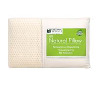 Organic Textiles Natural Latex Pillow with Cotton Cover, Queen Size, Firm, GOTS Certified, Pressure Relief, Neck Pain Relief, Bed Pillow for Side, Back and Stomach Sleeper