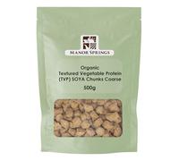 Organic Textured Vegetable Protein (TVP) SOYA Chunks Coarse 500g by Manor Springs Organic