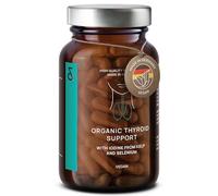 Organic Thyroid Support Supplement with Organic Sea Kelp Iodine and Selenium from Mustard Seed Extract - 120 Capsules - Natural Iodine Supplement for Men & Women - Vegan and Gluten Free