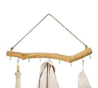 Organic Timber Rail - Rustic Natural Driftwood Hanging Branch, Multi Hook Jewelry Organizer, Wall Mounted Botanical Display, Scarf & Hat Rack, Aesthetic Headphone Hanger, Hand Finished Artisan Wood