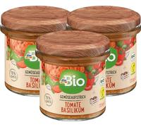 Organic Tomato Vegetable Spread with Basil 3 x 135 g (14.29 oz) - With 78% Vegetables and no added Sugar - Made in Germany
