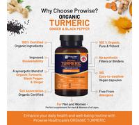 Organic Turmeric 2280mg (High Strength) with Black Pepper & Ginger