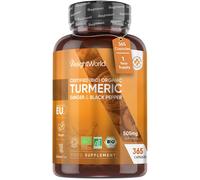 Organic Turmeric - 365 curcumin capsules - with black pepper & ginger - Vegan