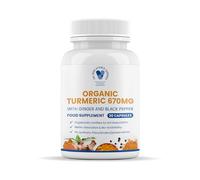 Organic Turmeric 670mg: 30 Vegan Capsules (1 Month Supply), with Black Pepper & Ginger, Immunity, Bone & Joint Care, High Absorption, Non-Toxic, Organic Ingredients. Curcumin Supplement Made in the UK