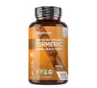 Turmeric and Black Pepper Capsules | 1 Year Supply (1 Capsule a Day) | 365 Turmeric Capsules High-Strength - Vegan Tumeric Curcumin with Organic Ginger Supplements (Not Turmeric Tablets)