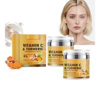 Organic Turmeric and Vitamin C Face Cream, Moisturizer for Hydration, Anti-Aging and Glow - Firming Cream for Normal, Evens Tone, Reduces Wrinkles & Fine Lines - Deeply Nourishing and Repairing (2PCS)