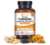 Organic Turmeric Capsules High Strength 1440mg | 120 Capsules with Black Pepper, Ginger & Active Ingredient Curcumin (2 Month Supply) | Made in UK by Prowise Healthcare